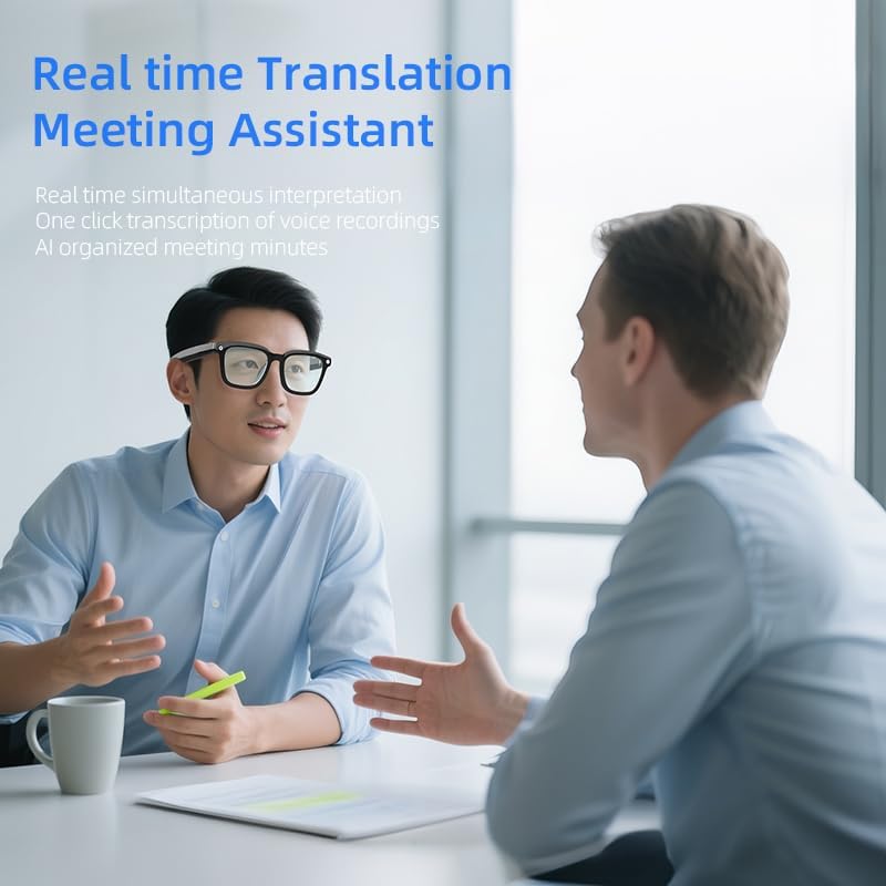 KOIPSSE AI Smart Camera Glasses: HD 1080P Video Recording and Photo Taking, Translation, Assistant Conversation, Suitable for Outdoor and Indoor, Cycling, Hiking Travel (Transparent Anti-Blue Light) - Image 5